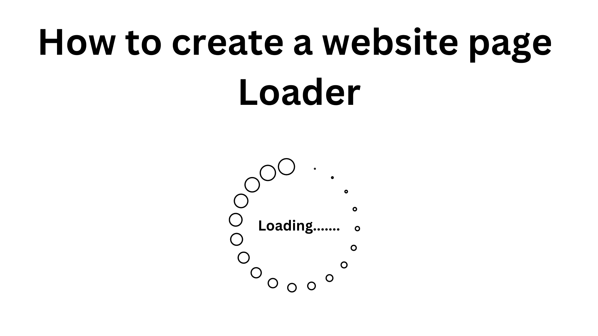 How to create working website page loader details